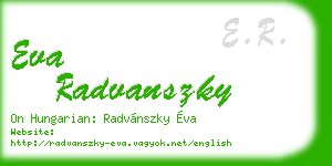 eva radvanszky business card