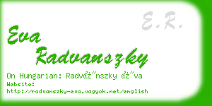 eva radvanszky business card